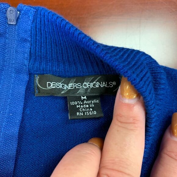 Designer Originals Mock Neck Zip Back Sweater M - Picture 3 of 4